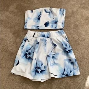 White, two piece romper